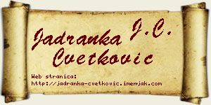 Jadranka Cvetković vizit kartica